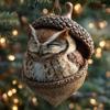 Forest Animal Acorn Ornaments Acrylic Cozy Pine Cone Animals Christmas Ornament 2D Woodland Creature Hanging Decoration Rustic Home Decor for Animal