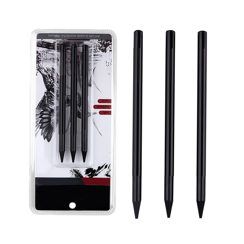 Набор профессиональных угольных карандашей для рисования, 3 шт. Мягкие, средние и твердые угольные карандаши для Sketchi