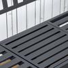 Metal Outdoor Bench with Liftable Middle Table. Patio Loveseat. Garden Bench for Garden. Porch. Seats 2–3 People. Black