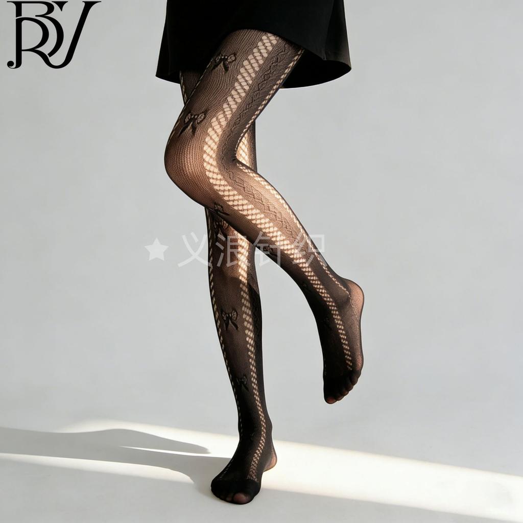 Lolita White Pure Fishnet Socks Vintage Lace Hollow Mesh Socks Pantyhose Bottom Socks Black Pantyhose Versatile