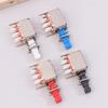 10Pcs A03 Right Angle Pcb Latching Push Button Switch Dpdt Double Pole 6 Pin Self-Locking Key Power Switches
