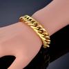 12mm Mesh Gold Plated Stainless Steel Curb Cuban Link Chain Bracelet Jewelry Gold Chain Chain Bracelet Chain Line