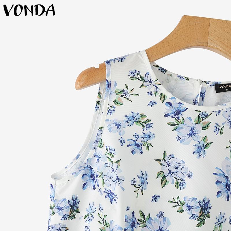 VONDA Летний женский жилет без рукавов со складками повседневные майки