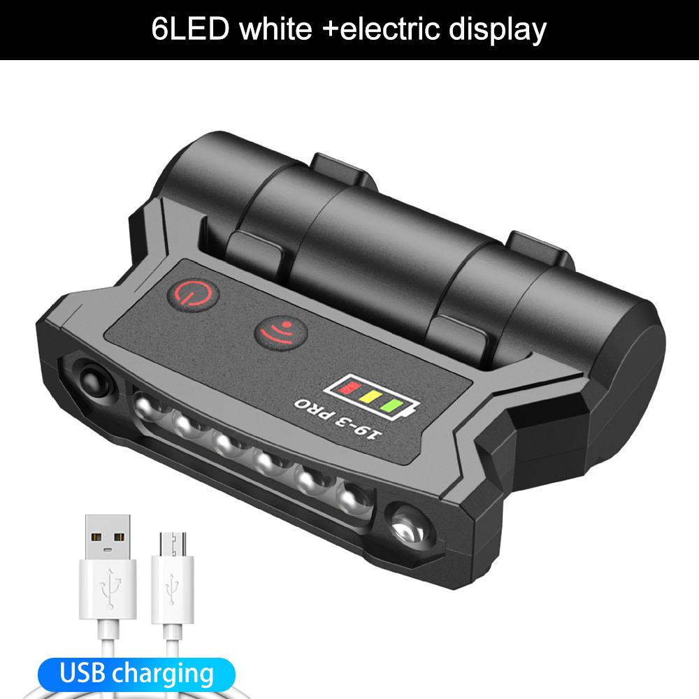 Портативный кемпинговый рыболовный фонарь с зажимом для кепки, светодиодный индукционный налобный фонарь, перезаряжаемый EDC поисковый фонарь, уличный походный фонарь