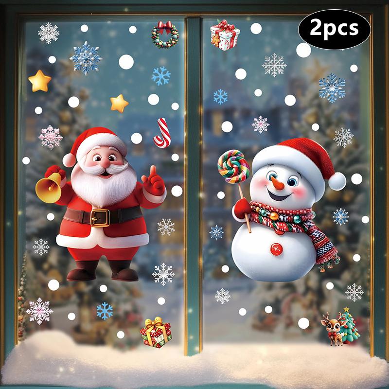 Creative Christmas Decorations, Electrostatic Stickers, Shop Window Decorations, Christmas Decorative Glass Stickers