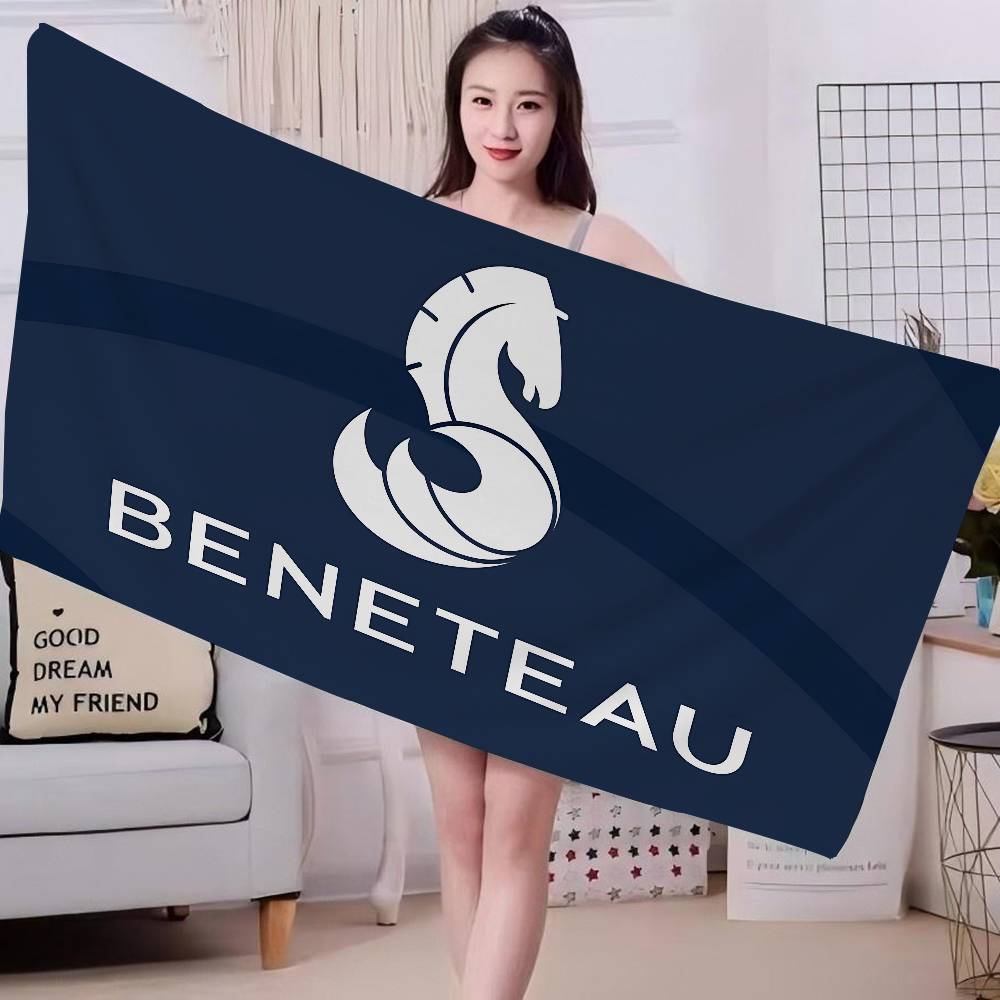 B-BENETEAU Логотип Микрофибра Печатное Пляжное Полотенце Альпинизм Йога Пляж Плавание Бег Впитывающее Мягкое Полотенце
