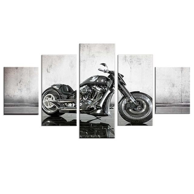 Модульные фотографии HD принты домашнего декора 5 шт. прикроватный фон настенное искусство мотоцикл холст живопись творческий постер