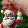 Акриловый Дед Мороз Рождество 2D Плоский Санта на велосипеде Подвесные украшения