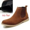 Shoes Man Winter Men Ankle Chelsea Boots New Fashion Casual  Male Shoes Cow Suede Leather Slip Ons Plush Warm Man Snow Boots
