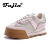 Fujin 3cm Fashion Chunky Sneaker Comfy 2024 Ankle Boots Summer Shoes Air Mesh Leather Women Flats Booties Zapatillas Mujer