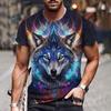 Wolf T Shirt For Men Vintage Animal Print Short Sleeve Top 3D Casual Street Man's T-shirt Oversized Tee Shirt Men Clothing