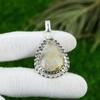 Gift For Women Pendant 925 Sterling Silver Natural Golden Rutile Gemstone