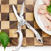 Прочные ножницы для птицы с пружинной ручкой, кухонные ножницы из нержавеющей стали для куриных ребер, рыбы, 4-в-1, многофункциональный инструмент с кусачкой для костей, открывалкой