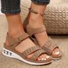 Female Open Toe Women's Sandals Outdoor Casual Sandals Women Crystal Round Toe Wedges Plus Size Shoes Women