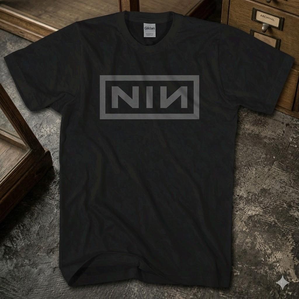 НОВЫЙ! Мужская черная унисекс футболка с графическим принтом логотипа Nine Inch Nails (NIN)