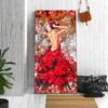 Сексуальная женщина в красном платье Картина девушки на спине Картина Вертикальная настенная танцовщица Подарки Абстрактные креативные граффити Современная мода Искусство Рисунок Плакаты и принты