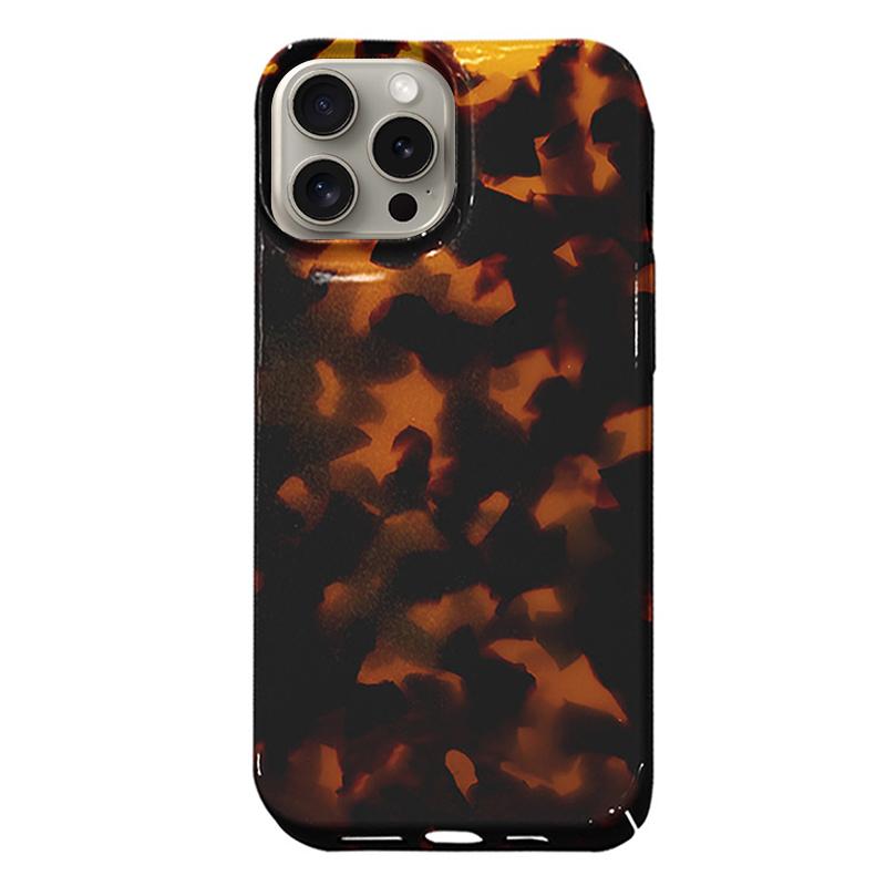 For iPhone 15 Pro Max Case Tortoiseshell Pattern Hard PC Shockproof Phone Cover