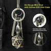 Polyhedral Dice Set, Metal D&D Dice Set, Bronze Hollow D20 Dice Set with Necklace Dice Case, Antique Tiny Metal Dice Set for D&D Portable Roleplaying