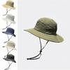 Breathable Fisherman Hat Solid Color Sun Protection Hat Windproof Hiking Cap  Outdoor Hiking