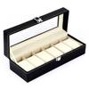 Watch Organizer 6 Slot Dustproof Moistureproof Transparent Window Watch Display Case for Household
