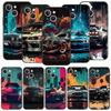 Sports Car JDM Tokyo Drift For iPhone 11 12 13 15 14 Pro Max Phone Case X XR XS 7 8 Plus SE 2020 Luxury Black Soft Cover Funda