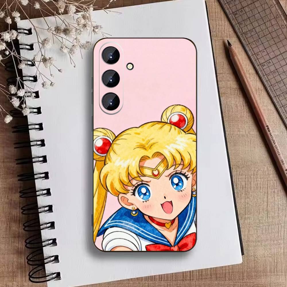 Мультяшный Чехол для Телефона F-Sailor M-Moons Для Samsung Galaxy A73,A72,A71,A70,A52,A51 Другие Мягкий Черный Чехол