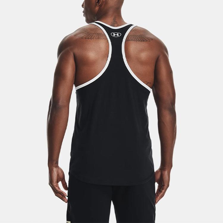 Under Armour Майка-топ с логотипом Project Letter Print Loose Training с круглым вырезом, влагоотводящая, мужская, черная 1361724-001