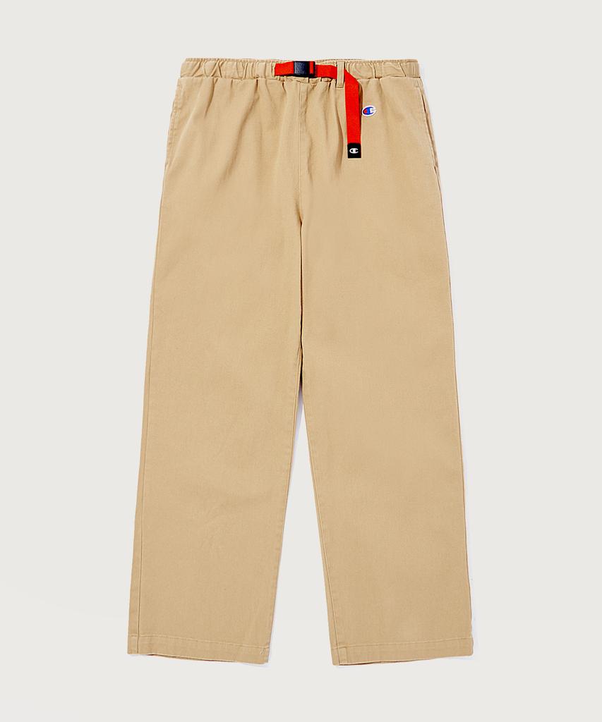 CHAMPION Women'S Belted Cotton Stretch Straight Pants Normal Beige