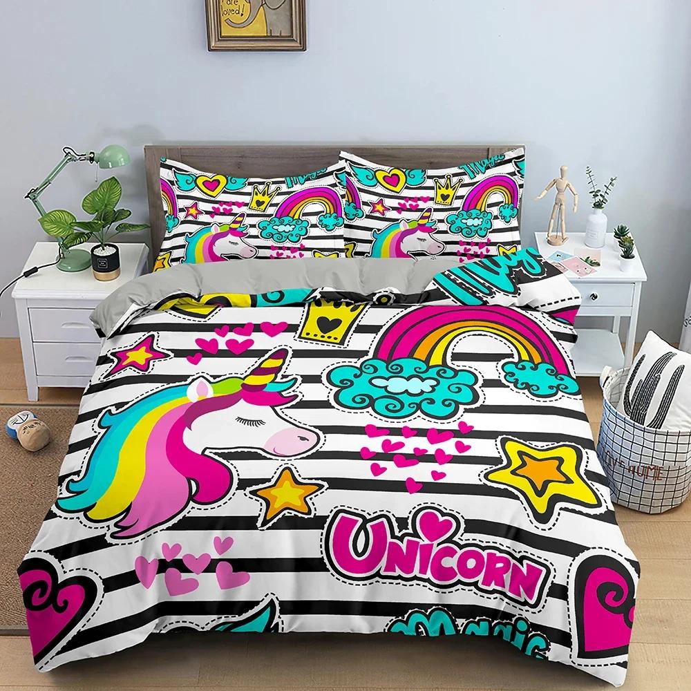 3D Printed Cartoon Luxury Cozy Comfortable Duvet Quilt Cover Pillowcase Bedding Set Children Bedroom Decoration Home Textile
