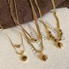 New Double-Layer Brown Stone Pendant Necklace for Women Girls Charm Aesthetic Vintage Tiger Eye Stone Beads Y2K Jewelry Gifts