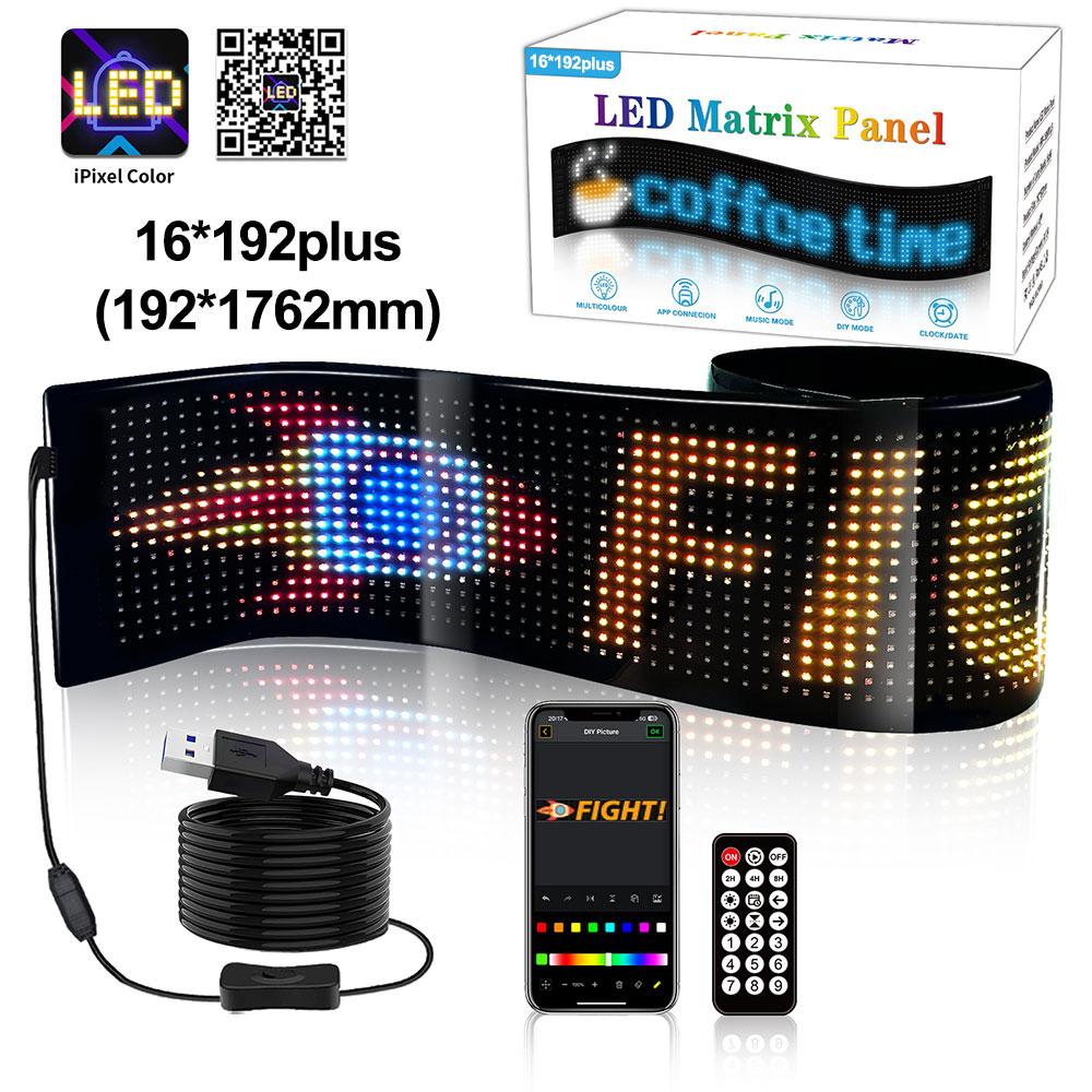 Светодиодный гибкий рулонный рекламный знак, матрица, пиксельная панель, автомобильный знак, RGB, Bluetooth, приложение, шаблон, анимация, логотип, дисплей, увеличенная длина