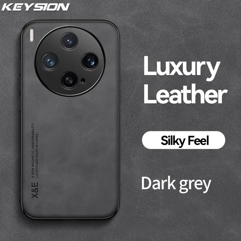 KEYSION Роскошный ретро чехол из искусственной ПУ кожи для VIVO X300 Pro 5G Мягкий силиконовый+ПК Ударопрочная задняя крышка для телефона для VIVO X300 Pro