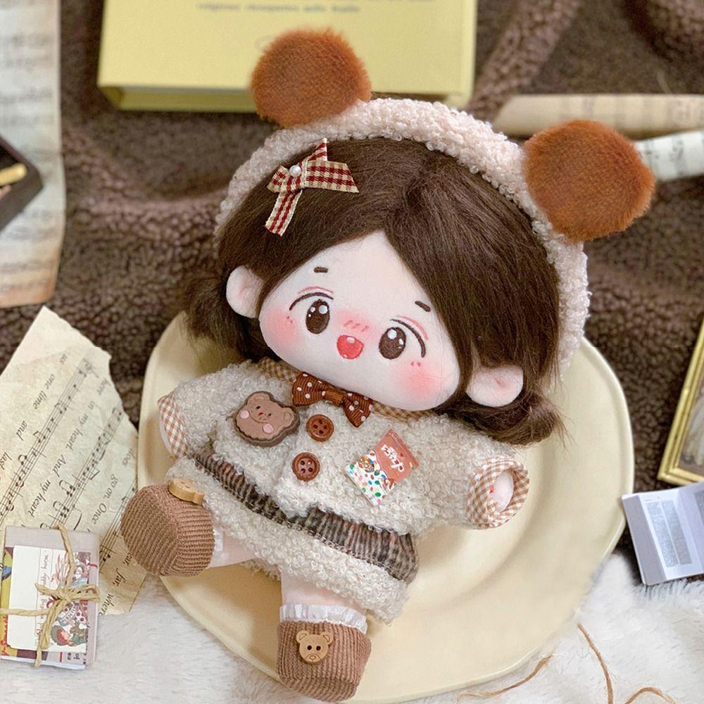 Аксессуары для кукол Кукольная одежда Разноцветная миниатюрная шапочка Платье Костюм Хлопковая мягкая кукла