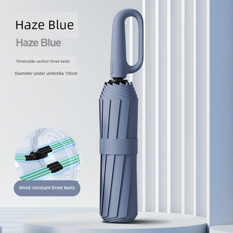 Fully Automatic Ring-Lock Umbrella, Enlarged, Thickened, and Reinforced, Specifically for Students, Foldable, Dual-Use for Sun and Rain, for Men and