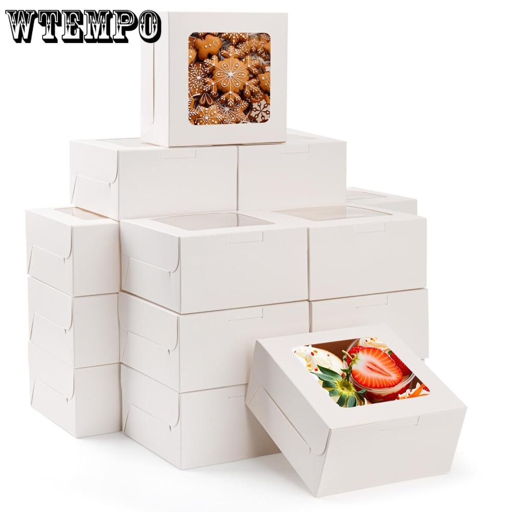 12 шт. Белая средняя подарочная коробка с окном, элегантные подарочные упаковочные коробки, квадратная прозрачная бумажная коробка с окном для мыла, ювелирных изделий, поделок на дни рождения