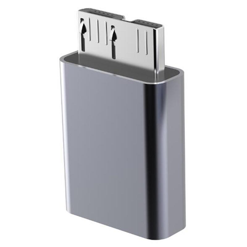Usb Adapter Type C Female To Usb 3.0 Micro B Male Connector Aluminum Alloy Adapter For Connecting Hard Disk Computer Type-C To Usb3.0 Micro B Male