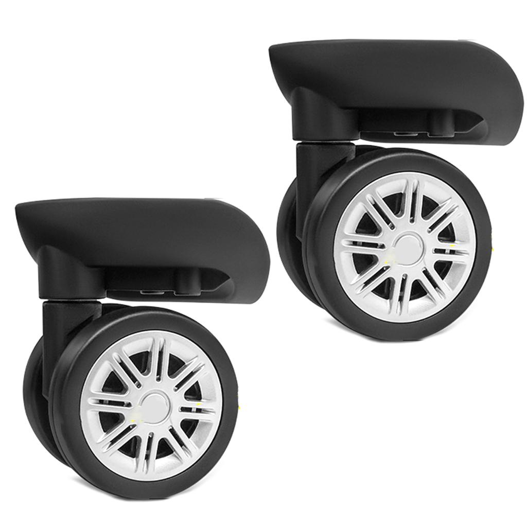 2 шт. сменные роликовые колеса для тележки, сверхпрочные роликовые колеса для багажной коробки, чемодана, поворотные на 360 градусов, бесшумные колеса