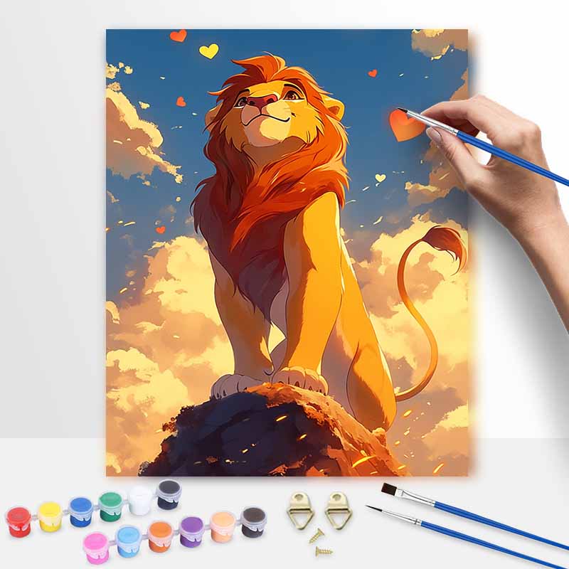 Disney Набор для рисования 'Лев' на холсте Мотивирующее искусство Сделай сам Декор для дома Подарок для него