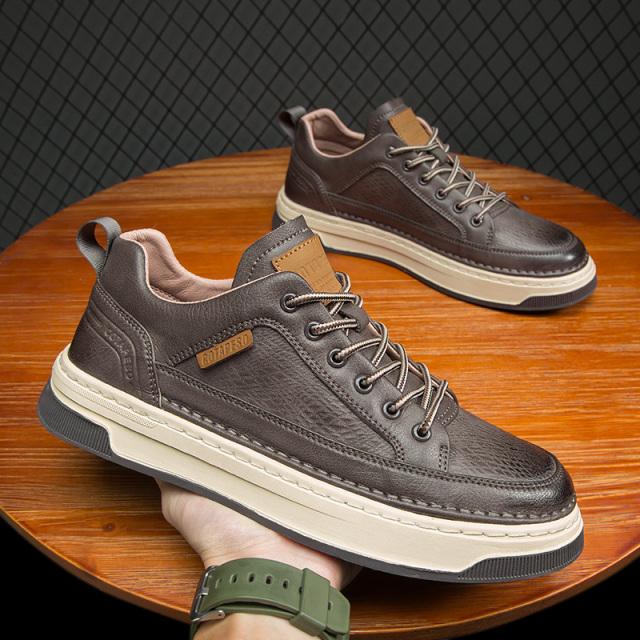 Мужские кроссовки, модная кожаная повседневная обувь, спортивная обувь для бега на открытом воздухе, обувь для скейтбординга, противоскользящая одежда, мужские повседневные ботинки на плоской подошве