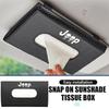 For Jeep Car Tissue Box Sun Visor Leather Tissue Box Interior Holder Storage Accessories Grand Cherokee Patriot Renegade Compass