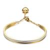 Gold-Color Cuff Bangle for Women One Row Crystal Stainless Steel Bracelet Bangle Jewelry Adjustable Chain