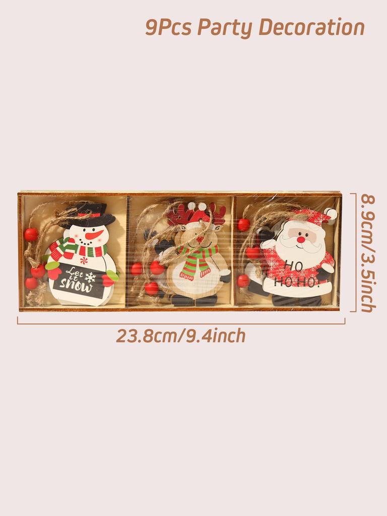 Рождественская деревянная подвеска Navidad Natal Noel Елка Безликая кукла Подвесное украшение Рождественское украшение для дома 2025 Новый год 2025