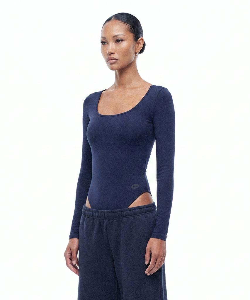 BADBLOOD Everyday Scoop Neck Bodysuit - Navy