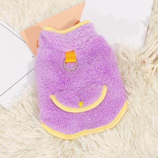 Двусторонний плюшевый пуловер для собак, удобный для ношения на двух ногах, с тяговым кольцом