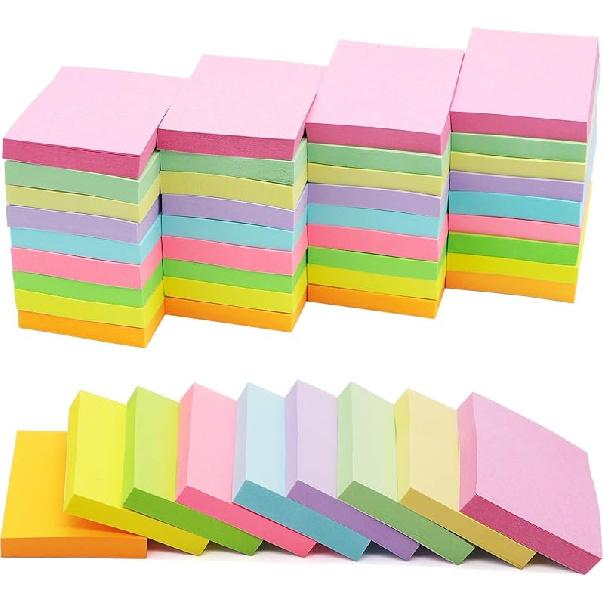 36 Pack Sticky Notes 1.5x2 in Post, 2160 Sheets Post Small Self Sticky Notes Pad Its, 9 Pastel Color Mini Sticky Notes for Office, Home, School,