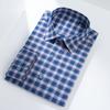 Brushed 100% Cotton Men Striped Plaid Shirts Long Sleeve Autumn Comfortable Business Casual