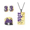 Italian Abstract Original Designer Jewelry Accessories 925 Silver Gold-plated Inlaid with Colored Gemstones Natural Amethyst Earrings