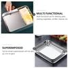 2 PCS Baking Tray with Net Rack Cookware Biscuits Cake Steaming Supply Accessory Stainless Steel Grilling Plate Square Pan