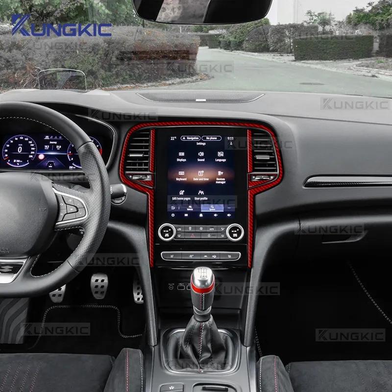 Настоящее Мягкое Углеродное Волокно Для Renault Megane 4 2016 2017 2018 2024 2025 Наклейка на Экран Центральной Консоли Автомобиля