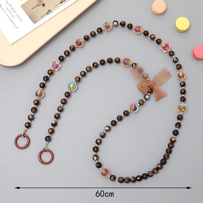 Цветной акриловый диагональный кукольный ремешок, цепочка с крестиком, ручная работа, бисерное украшение для сумки, чехол для мобильного телефона, кулон, ювелирное изделие